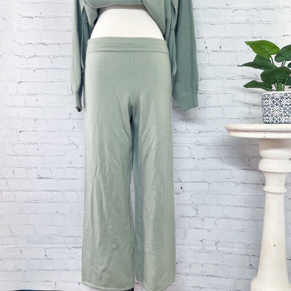 NEW Alice + Olivia Caprice Drop Shoulder Tunic Sweater Wide Leg Knit Pants Sage - Picture 7 of 13